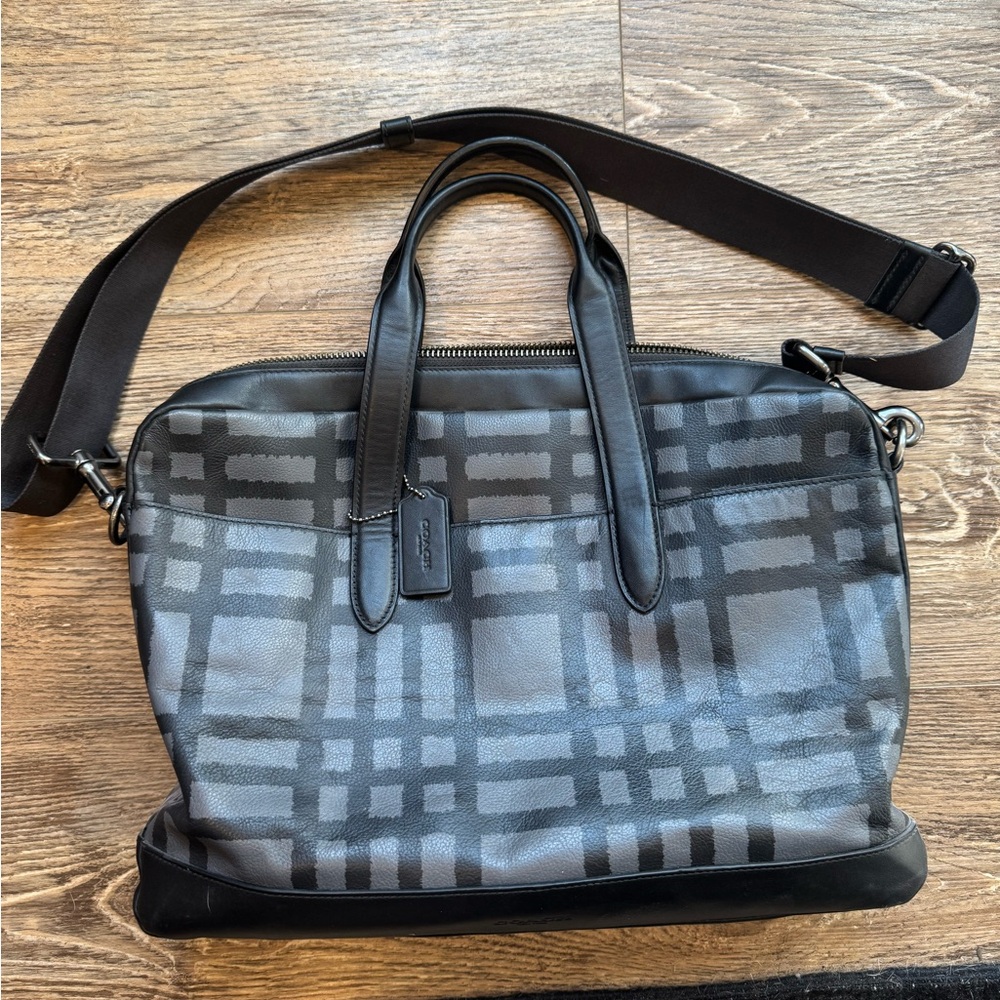 Coach Hamilton Briefcase / Laptop Bag ~ Retired Plaid Print F11187 - Picture 5 of 11